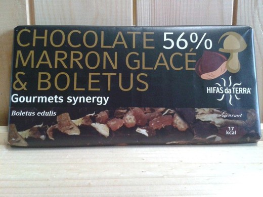 Chocolate com Glace Brown e cogumelo Boletus edulis, 56% de cacau