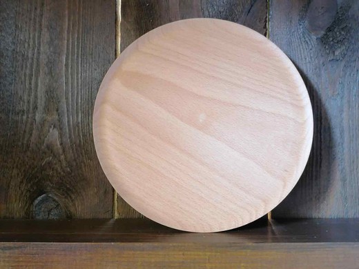 Placa de madeira de faia com 20 cm de diâmetro