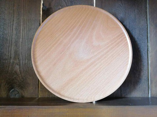 Assiette en bois de hêtre de 26 cm de diamètre