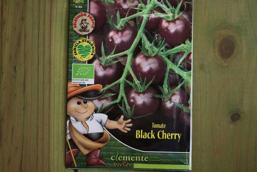 Semilla ecológica de tomate black cherry, cereza negro