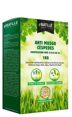 Adubo anti-musgo granulado de ação tripla