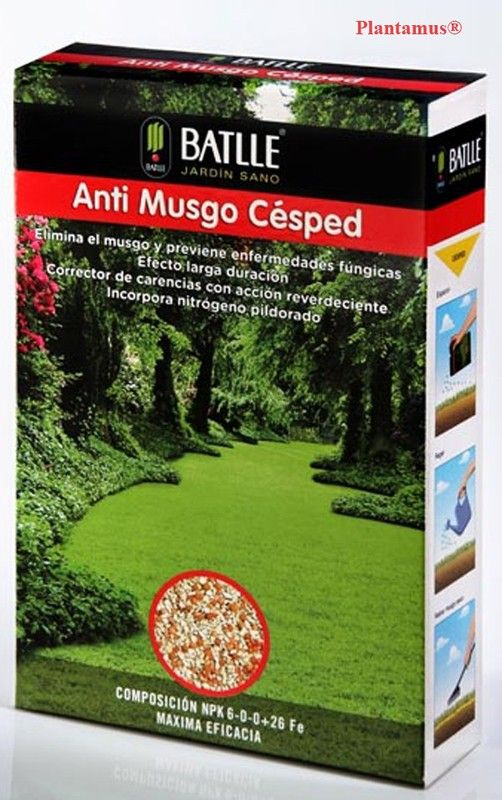 Adubo anti-musgo granulado de ação tripla