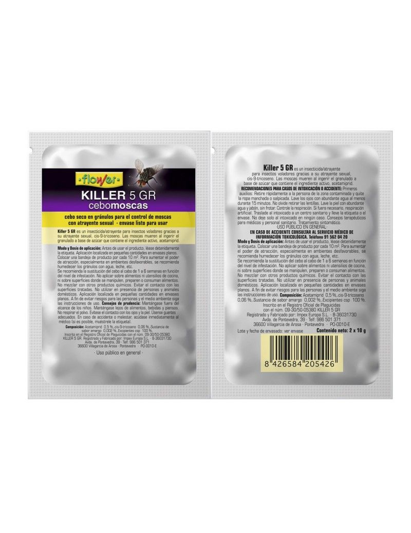 Cebo granulado para el control de moscas