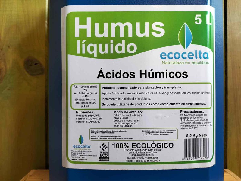 5 LITROS Humus líquido de lombriz ecológico SC SUPER-CONCENTRADO 