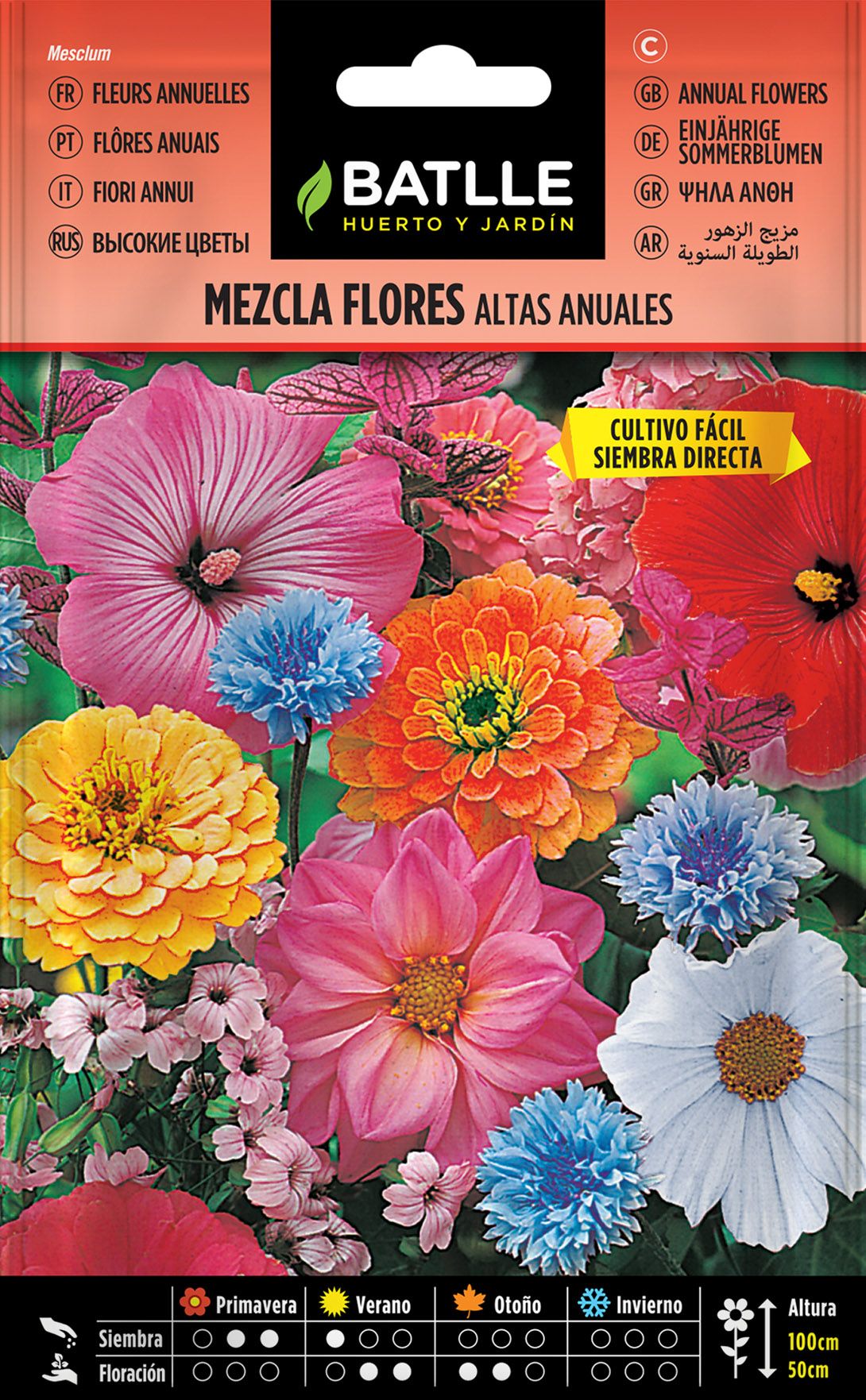 Semilla de mezcla de flores altas anuales, mistura, mesclum