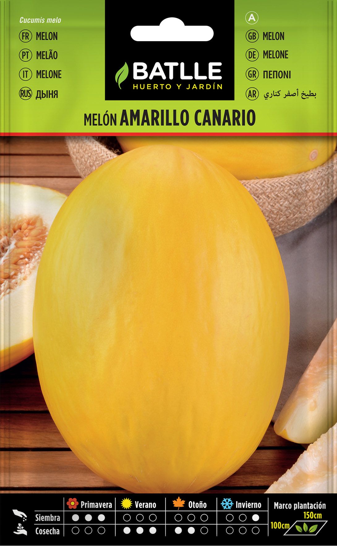 Semilla hortícola de melón amarillo canario , melao, cucumis melo